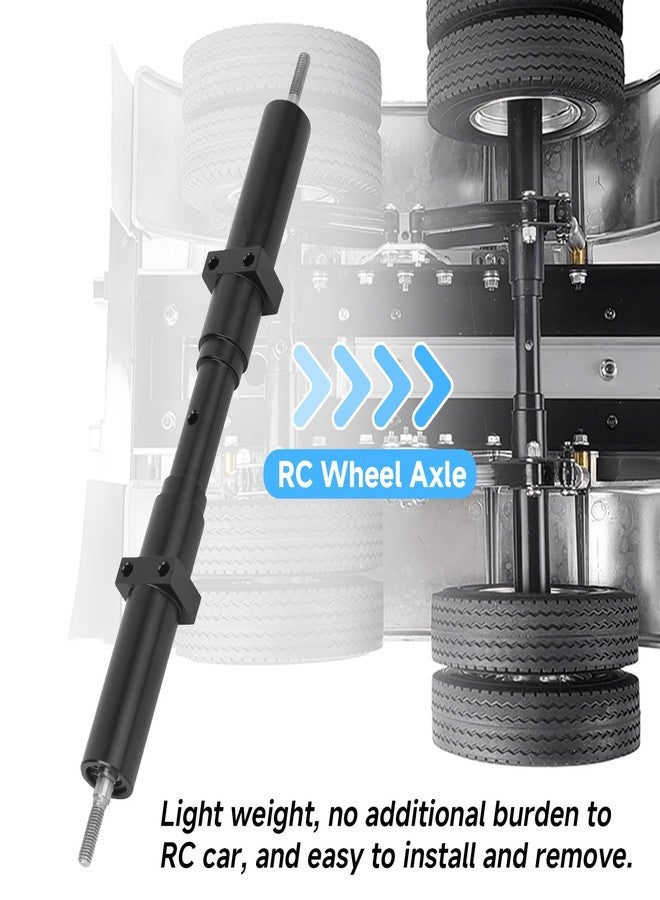 Kodrily 1/10 RC Trailer Axle Kit, 167mm/6.6in RC Trailer Dual Axles, Black Metal Non Powered Rear Wheel with Screws Accessories Replacement for Tamiya 1/10 Rc Tractor Truck, 1Pcs - Image 4